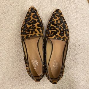 Franco Sarto Almond pointed toe leopard flats